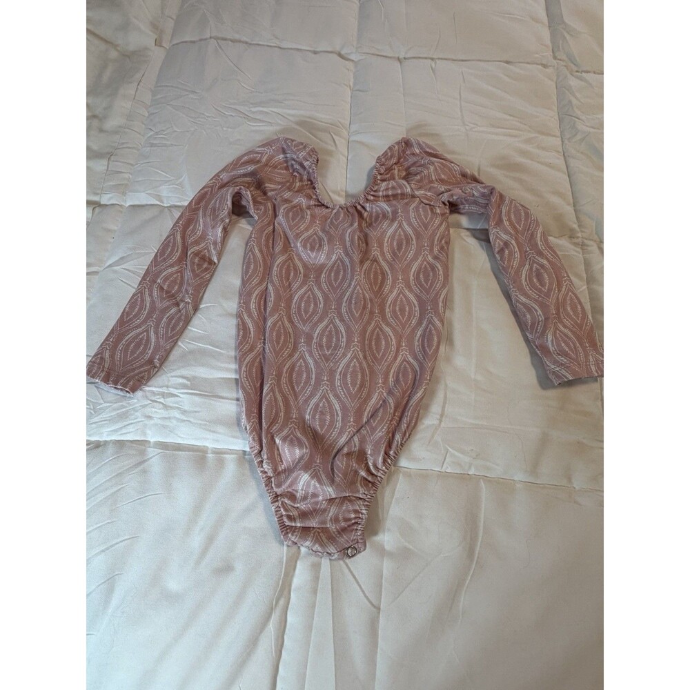 Bailey's Blossoms Rose Pink Lace Long Sleeve Bodysuit Leotard 3T